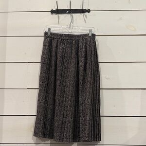 Massini Black and White Patterned Midi Skirt